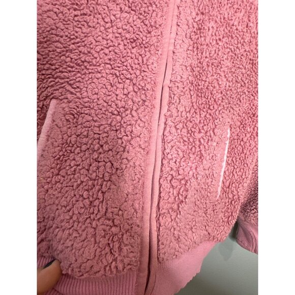 Athleta Girl Pink Sherpa Hoodie Sweatshirt Size 7 kids - Picture 3 of 5